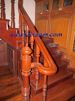 Hand carved staircase of Makamong Wood