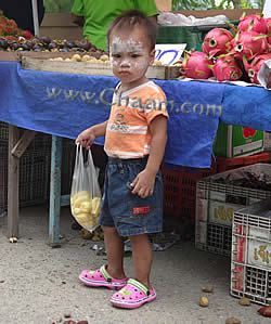 White powdered boy Cha-Am Thailand