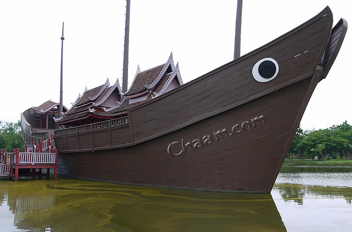 Thailand ancient junk or houseboat