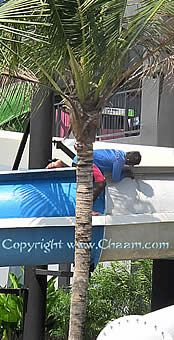 Repairs on the water slide