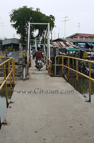 Narrow bridge seperates the harbor