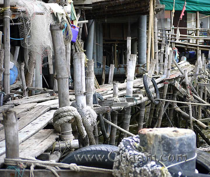 Rotten wood walkway in Cha-Am harbor