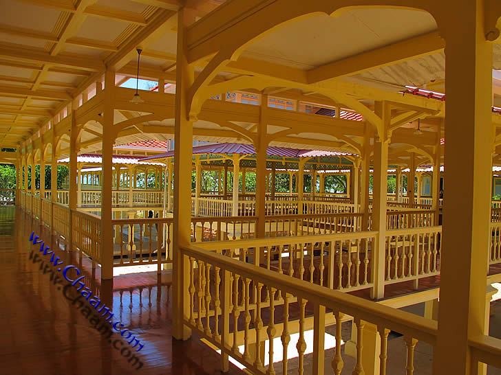 Wooden floor in the Teak wood palace Cha-Am