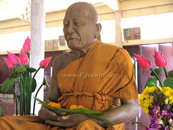 Sculpture of a holy monk in Thailand
